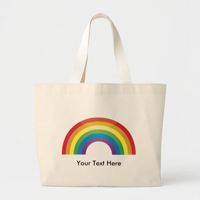 Classic Rainbow Totes- Custom, Personalised Large Tote Bag (Front)