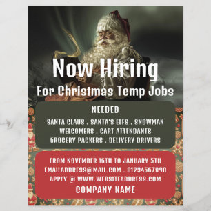 Classic Reading Santa, Seasonal Recruitment Advert Flyer