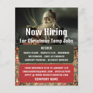 Classic Reading Santa, Seasonal Recruitment Advert Flyer