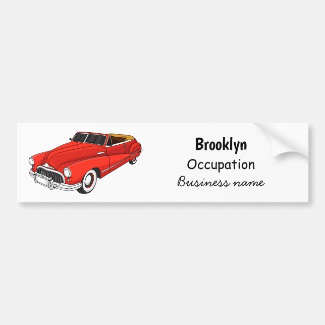 Classic red 1948 automobile  bumper sticker (Front)