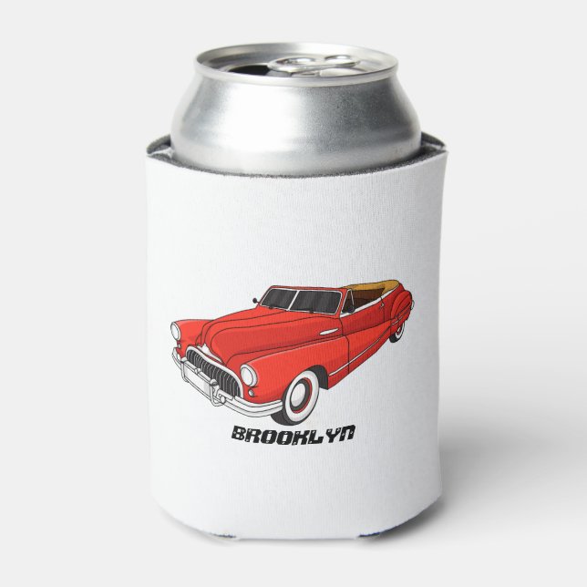 Classic red 1948 automobile  can cooler (Can Front)
