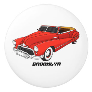 Classic red 1948 automobile ceramic knob