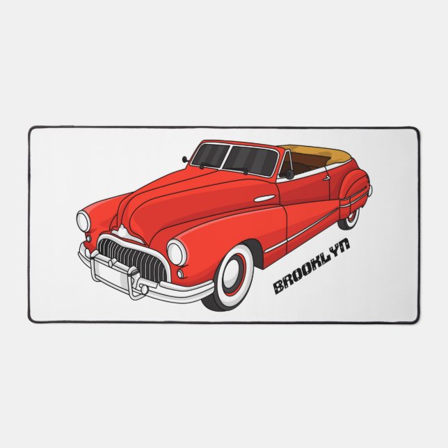 Classic red 1948 automobile desk mat (Front)