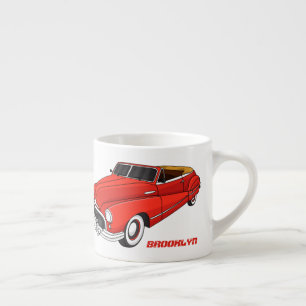 Classic red 1948 automobile espresso cup