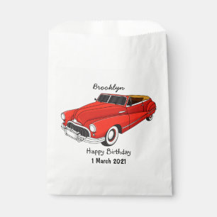 Classic red 1948 automobile favour bag