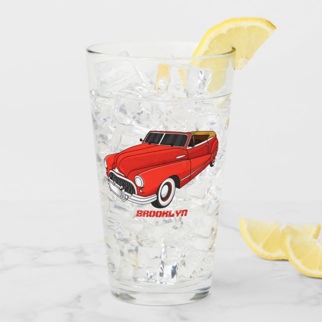 Classic red 1948 automobile glass (Back Ice)