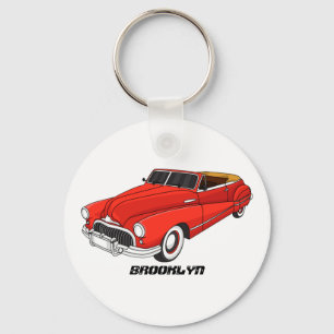 Classic red 1948 automobile key ring