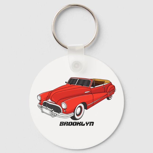 Classic red 1948 automobile key ring (Front)