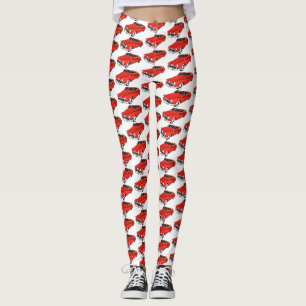Classic red 1948 automobile leggings