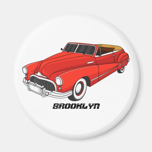 Classic red 1948 automobile magnet (Front)