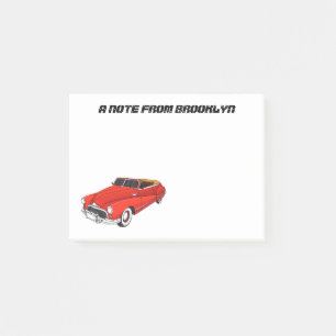 Classic red 1948 automobile post-it notes