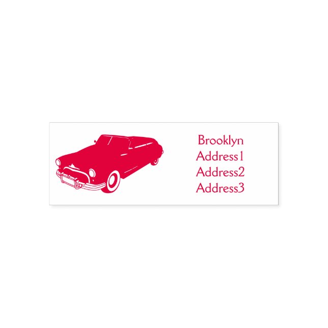 Classic red 1948 automobile  self-inking stamp (Design)