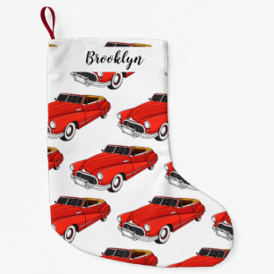 Classic red 1948 automobile  small christmas stocking