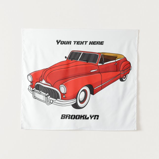 Classic red 1948 automobile  tapestry (Front (Horizontal))