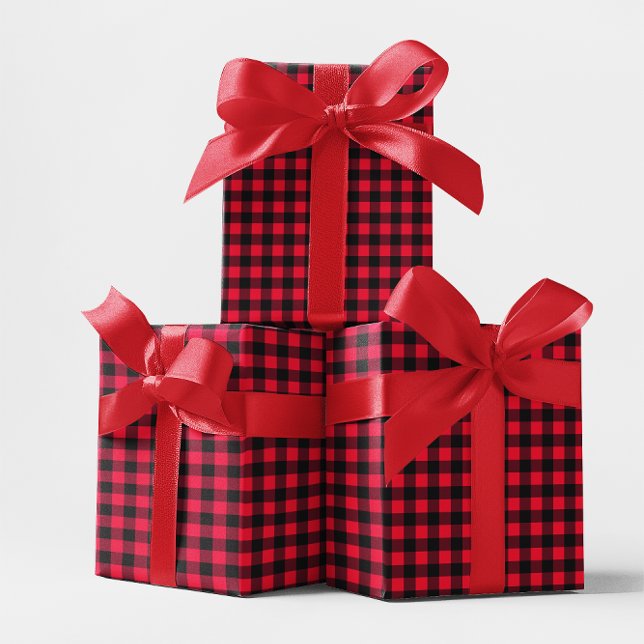 Classic Red and Black Buffalo Plaid Wrapping Paper (Classic Red and Black Buffalo Plaid Wrapping Paper)