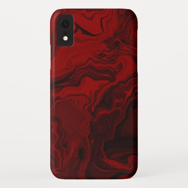 Classic Red and Black Marble Case-Mate iPhone Case (Back)
