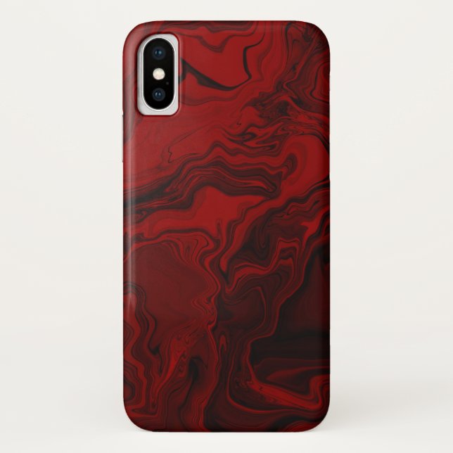 Classic Red and Black Marble Case-Mate iPhone Case (Back)