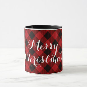 Classic red and black plaid - Merry Christmas Mug