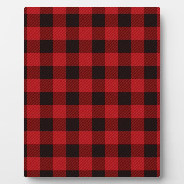Classic red and black plaid pattern plaque (Front)