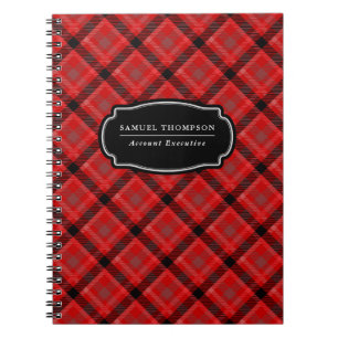 Classic Red and Black Tartan Plaid Pattern Notebook