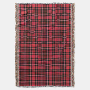 Classic Red And Black Tartan Plaid Pattern Throw Blanket