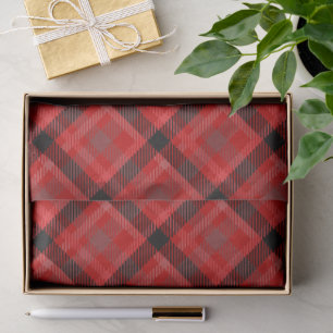 Classic Red and Black Tartan Plaid Pattern Tissue Paper