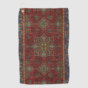 Classic Red and Blue,Persian Rug Carpet Pattern Golf Towel