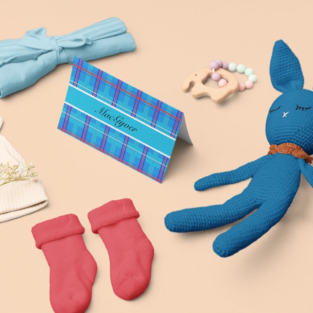 Classic Red and Blue Scottish Tartan, custom Card (Creator Uploaded)