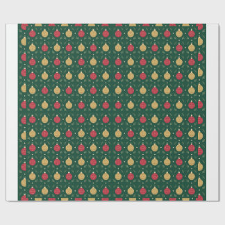 Classic Red and Gold Ornament Christmas Wrapping Paper