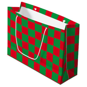 Classic Red and Green chequered pattern  Large Gift Bag
