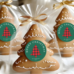 Classic Red and Green Christmas Tree Sticker