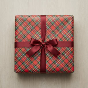 Classic Red and Green Festive Vibes Wrapping Paper