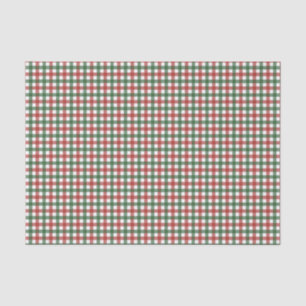 Classic Red and Green Gingham Plaid Christmas Tissue Paper