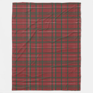 Classic Red and Green Tartan Plaid Fleece Blanket