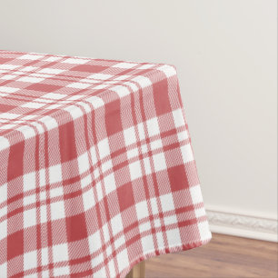 Classic Red and White Chequered Pattern Tablecloth