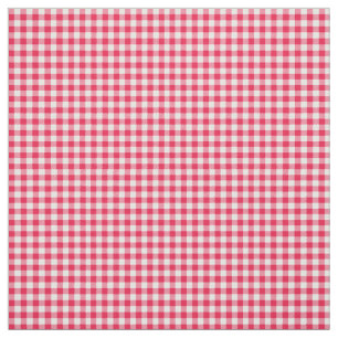 Classic Red and White Gingham Pattern Rustic Fabric