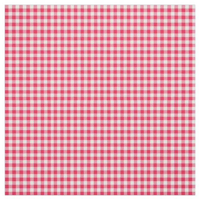 Classic Red and White Gingham Pattern Rustic Fabric (Swatch)