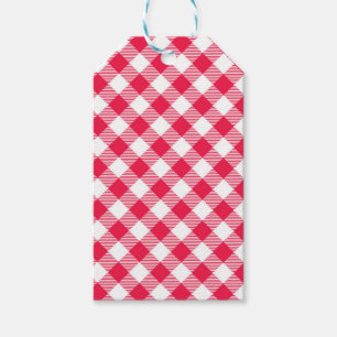 Classic Red and White Gingham Pattern Rustic Gift Tags