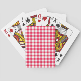 Classic Red and White Gingham Pattern Rustic Playing Cards