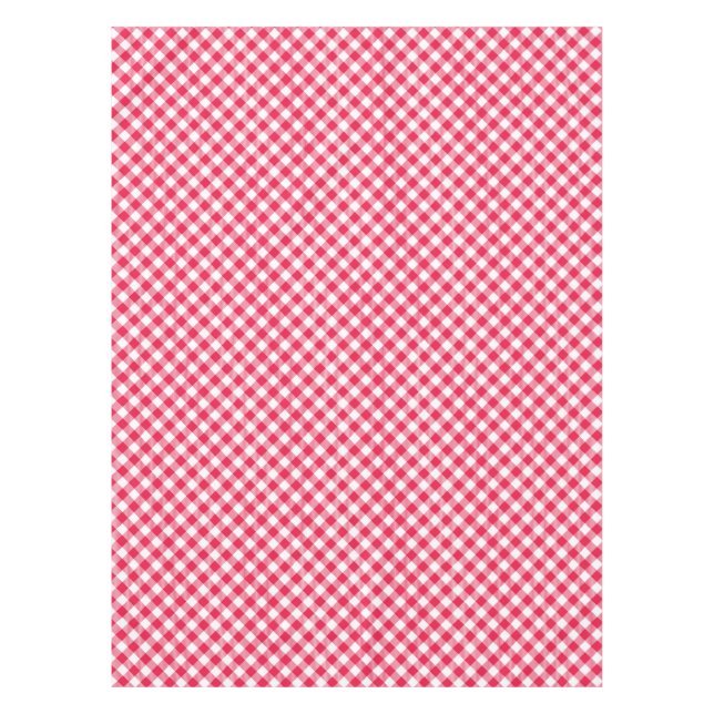 Classic Red and White Gingham Pattern Rustic Tablecloth (Front)