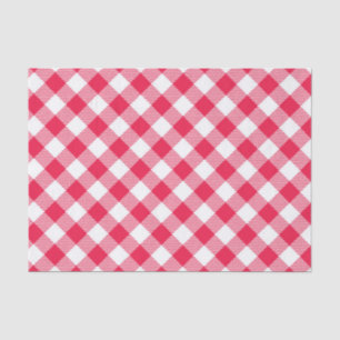 Classic Red and White Gingham Pattern Rustic Tissue Paper