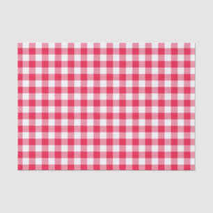 Classic Red and White Gingham Pattern Rustic Tissue Paper