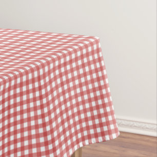 Classic Red and White Gingham Picnic Party Tablecloth