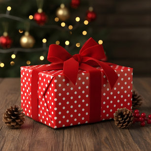 Classic Red and White Polka Dot Wrapping Paper