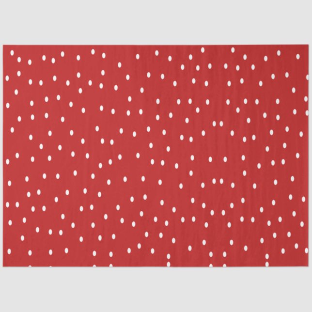 Classic Red and White Polka Dots  Tissue Paper (Front)