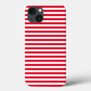 Classic Red and White Striped  iPhone 13 Case