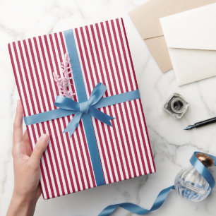 Classic Red and White Stripes Wrapping Paper