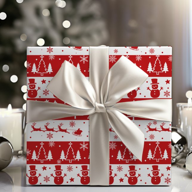 Classic Red and White Traditional Christmas Wrapping Paper (Classic Red and White Traditional Christmas Wrapping Paper)