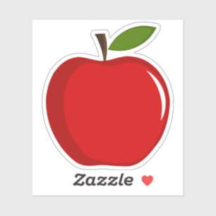 Classic Red Apple Teacher Sticker