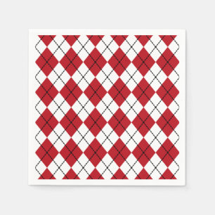 Classic Red Argyle BBQ Picnic Summer  Napkin